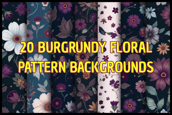20 Burgundy Floral Pattern Backgrounds: Deep, Luxurious Design Assets