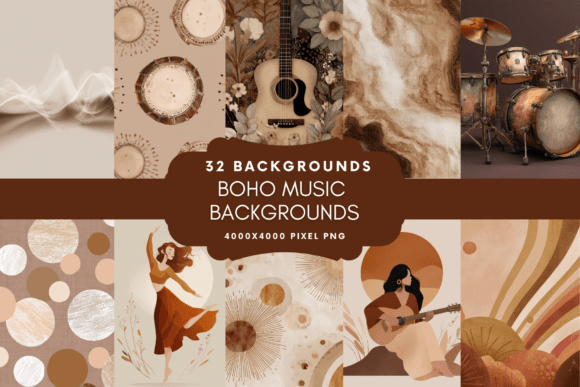 Boho Music Backgrounds: A Design Asset for Creative Projects