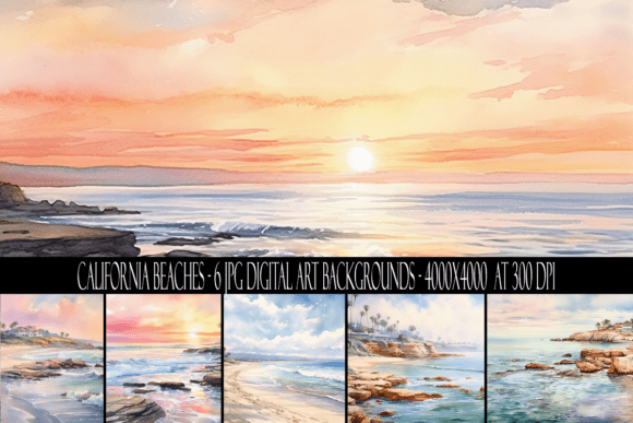 California Beaches Backgrounds for Creative Projects