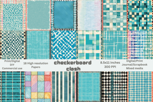 Checkerboard Clash: 18 Free High-Resolution Digital Papers