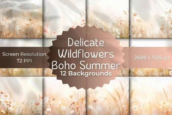 Delicate Boho Summer Backgrounds: A Soft Digital Canvas