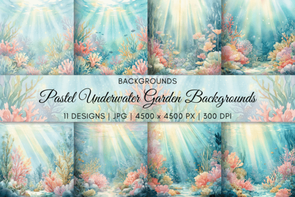 Dreamy Pastel Underwater Garden Backgrounds for Designs