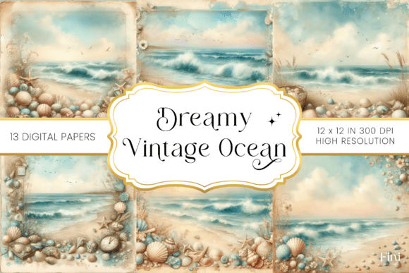 Dreamy Vintage Ocean Backgrounds for Creative Projects