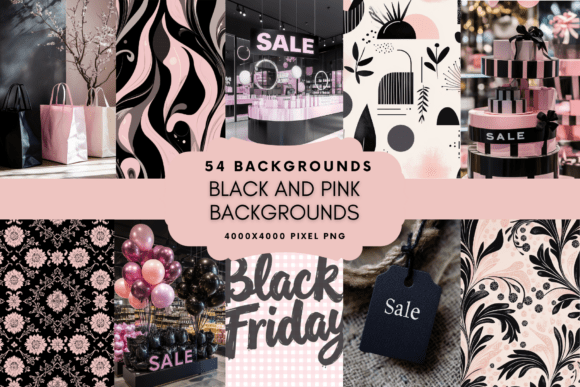Elevate Your Holiday Campaigns with Black Friday Black & Pink Backgrounds
