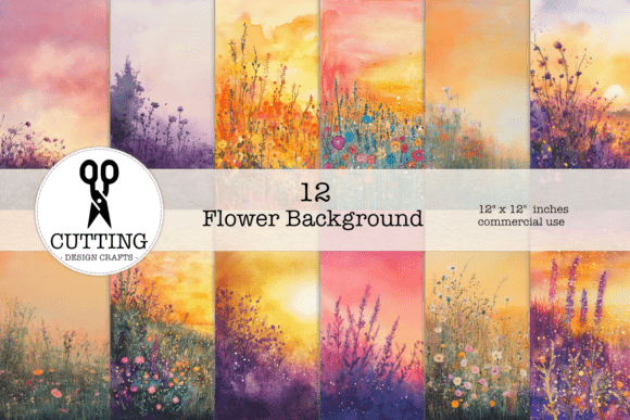 Enrich Your Designs with Vibrant Flower Watercolor Backgrounds