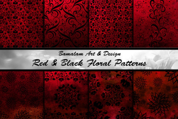 Red & Black Floral Patterned Backgrounds: Gothic Elegance