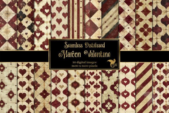 Rich Vintage Textures: Using Distressed Maroon Valentine Backgrounds