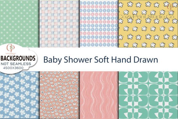 Soft Hand Drawn Backgrounds for Baby Showers