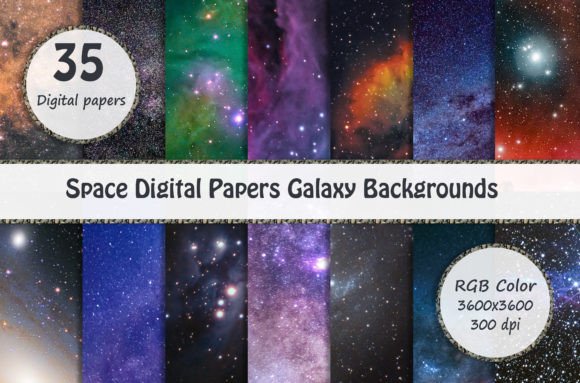 Unlock Cosmic Creativity with Space Digital Papers Galaxy Backgrounds