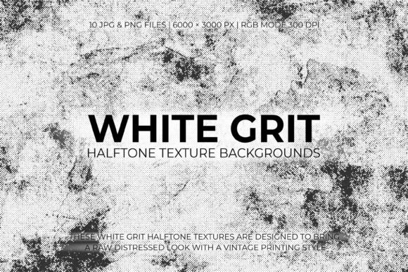 White Grit Halftone Texture Backgrounds: A Vintage Printing Effect
